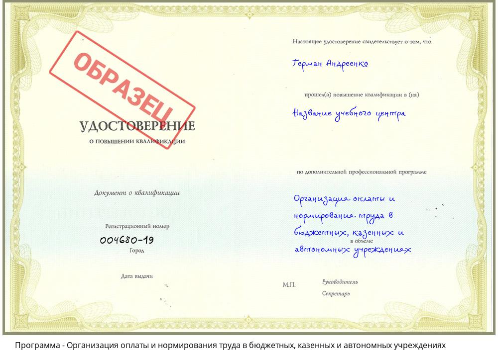 Организация оплаты и нормирования труда в бюджетных, казенных и автономных учреждениях Рыбинск