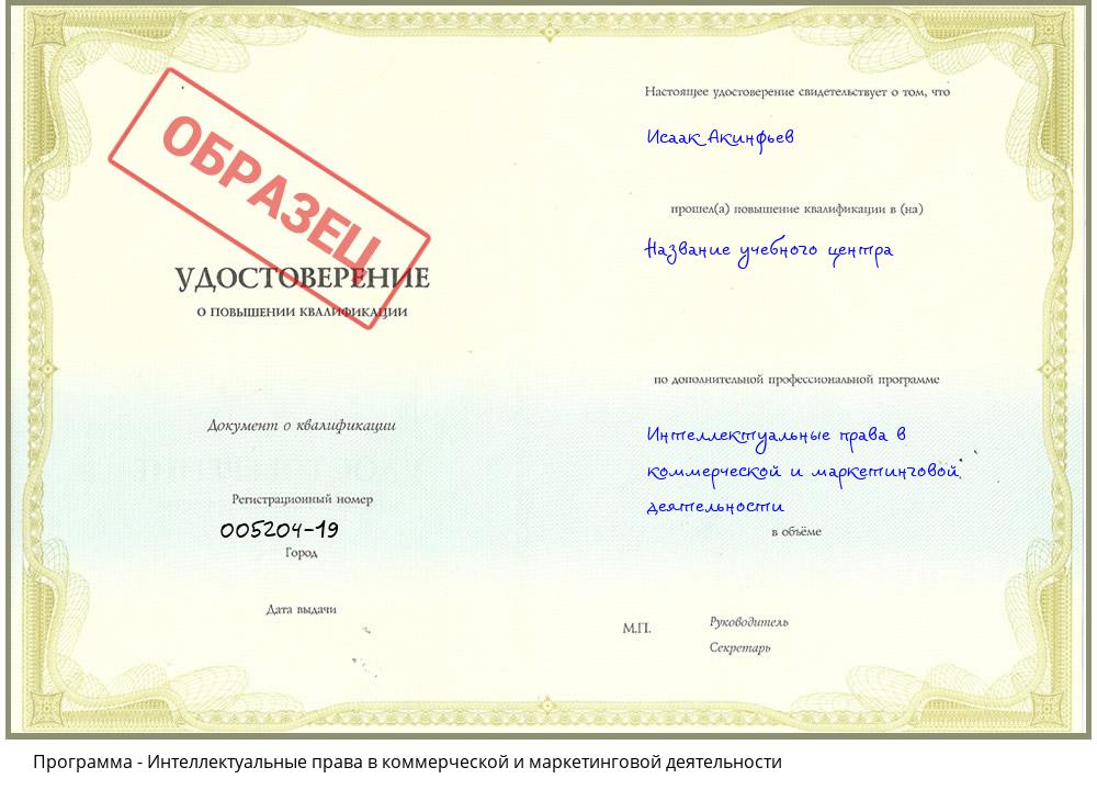 Интеллектуальные права в коммерческой и маркетинговой деятельности Рыбинск