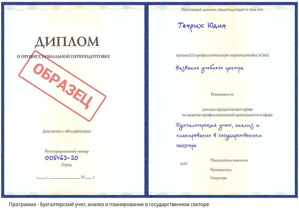 Бухгалтерский учет, анализ и планирование в государственном секторе Рыбинск